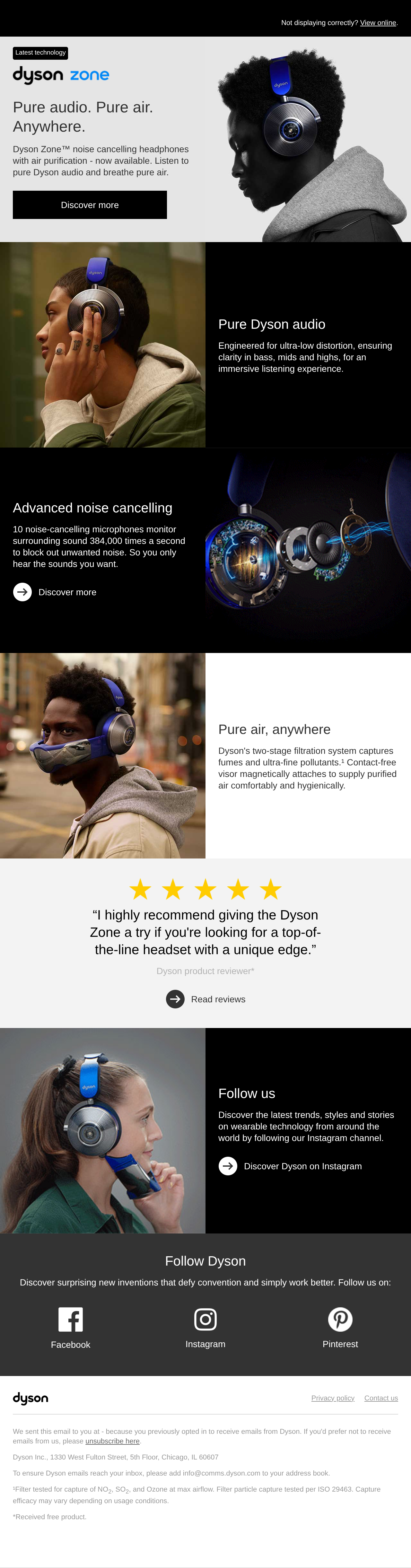 Now available: Dyson Zone headphones with air purification