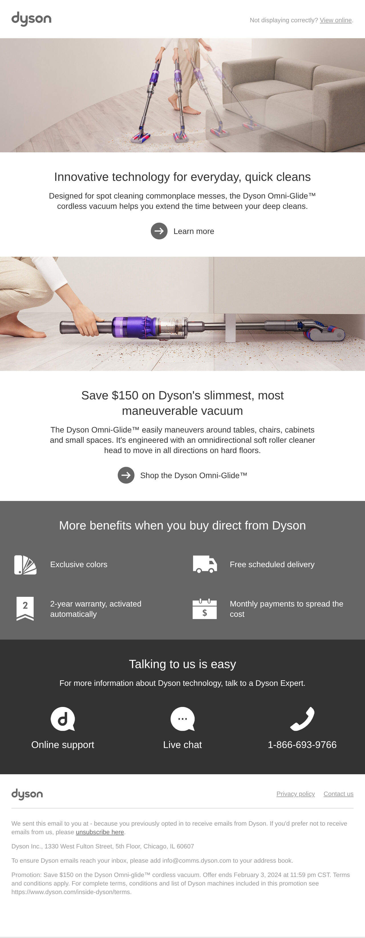 Limited-time offer: save $150 on the Dyson Omni-Glide vacuum