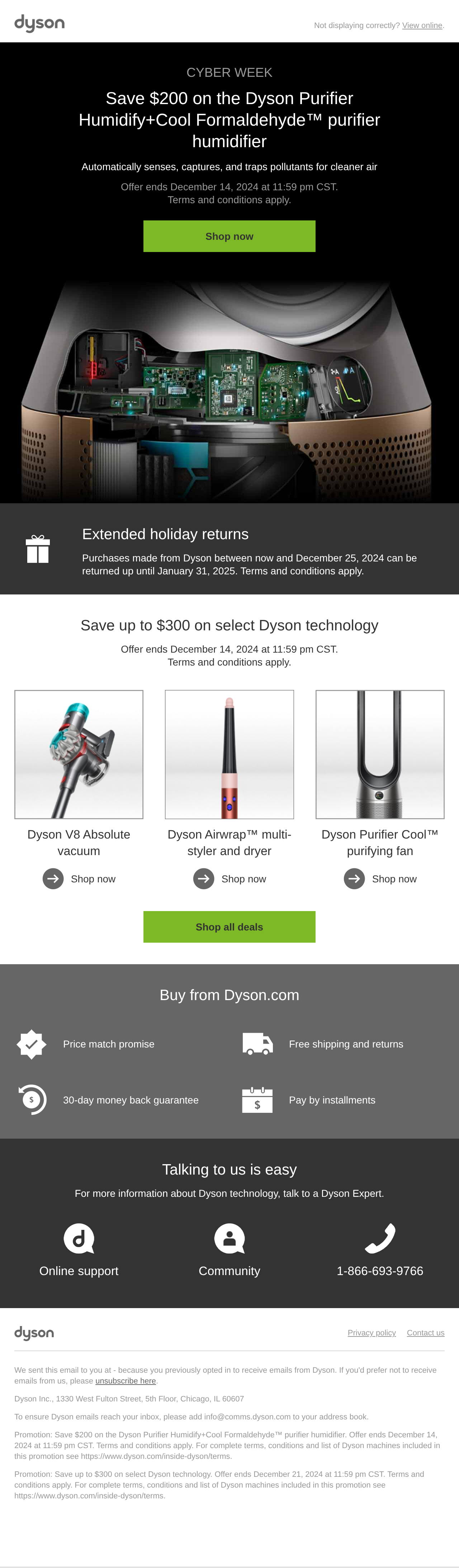 Save $200 on the Dyson Purifier Humidify+Cool Formaldehyde