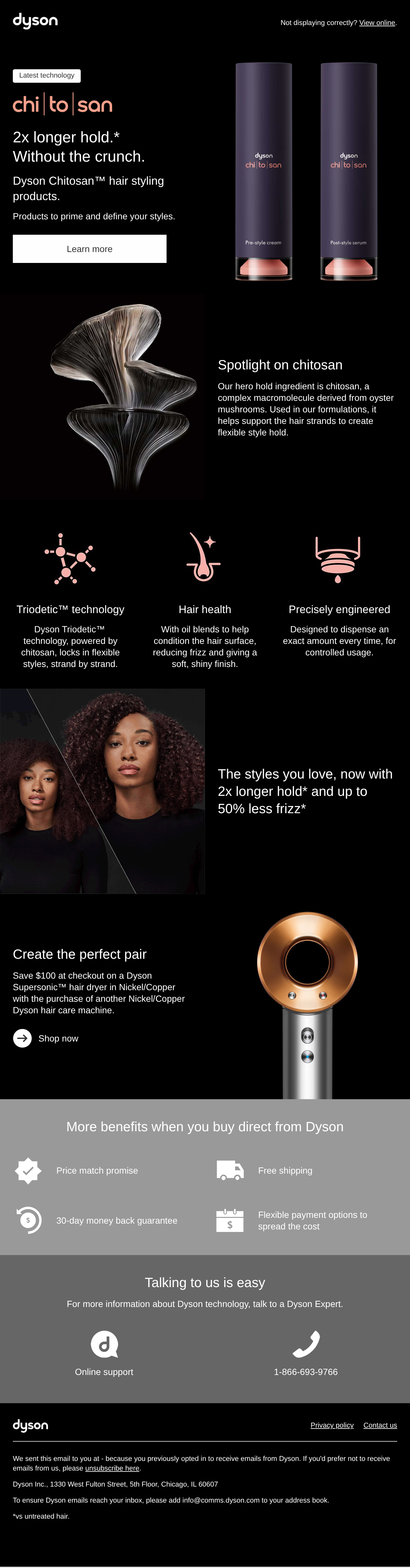 Hair-care formulations by Dyson