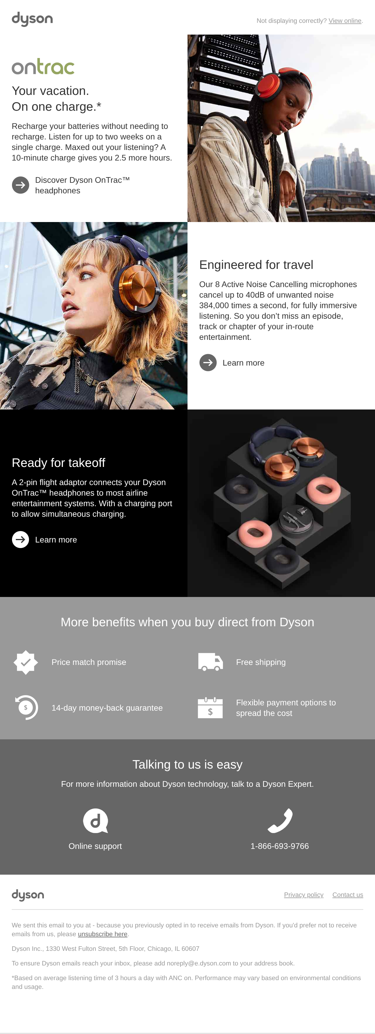Pack Dyson OnTrac on your next vacation