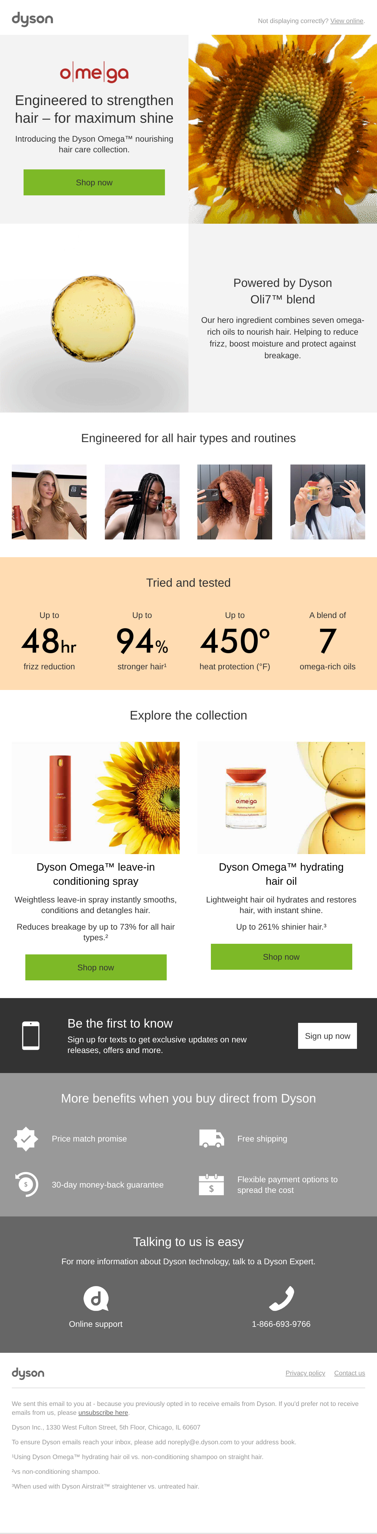 New: Dyson Omega Nourishing collection