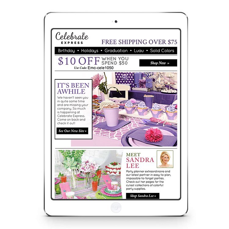 Celebrate Express. Email design by Joel Kelly.