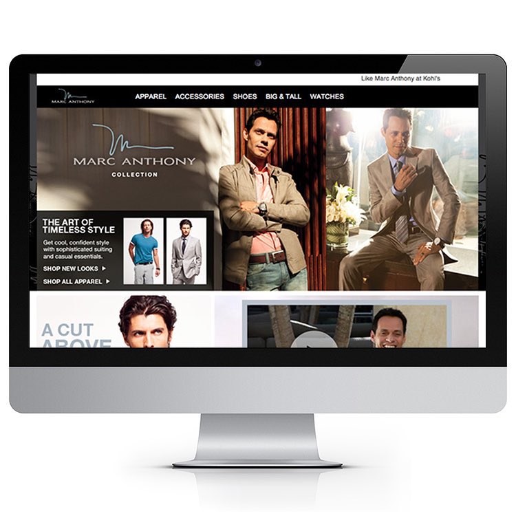 Kohl’s, Marc Anthony. Microsite design by Joel Kelly.