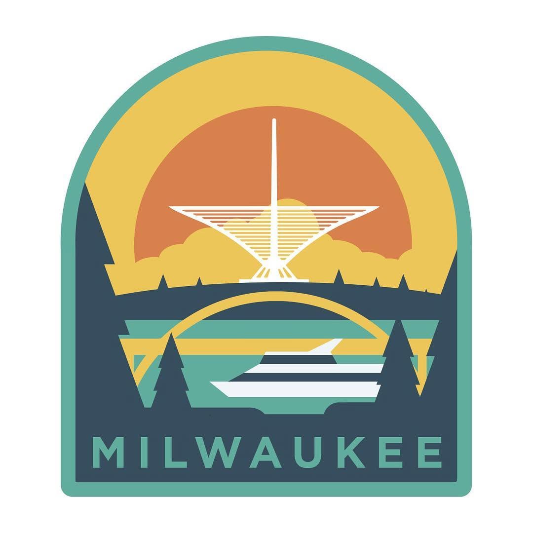 Milwaukee badge. Apparel graphic by Joel Kelly.